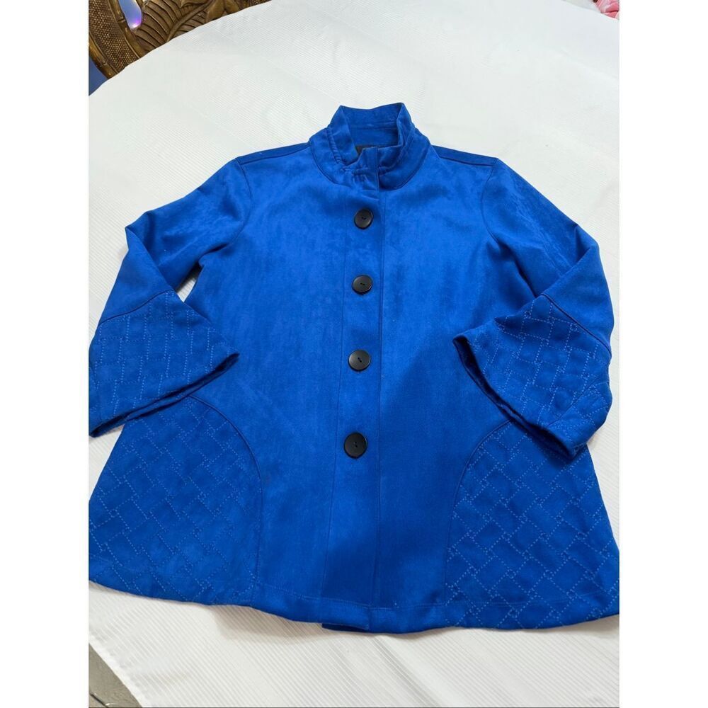 Ali Miles Blue Art To Wear Jacket Top Size Medium